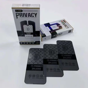 Privacy tempered glass screen protector with anti-static ESD layer and curved edges